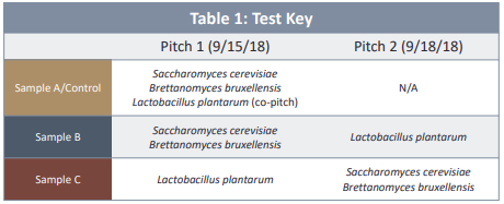 Table 1: Test Key